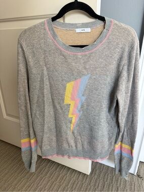 Fate Gray Sweater with Pastel Lightning Bolt